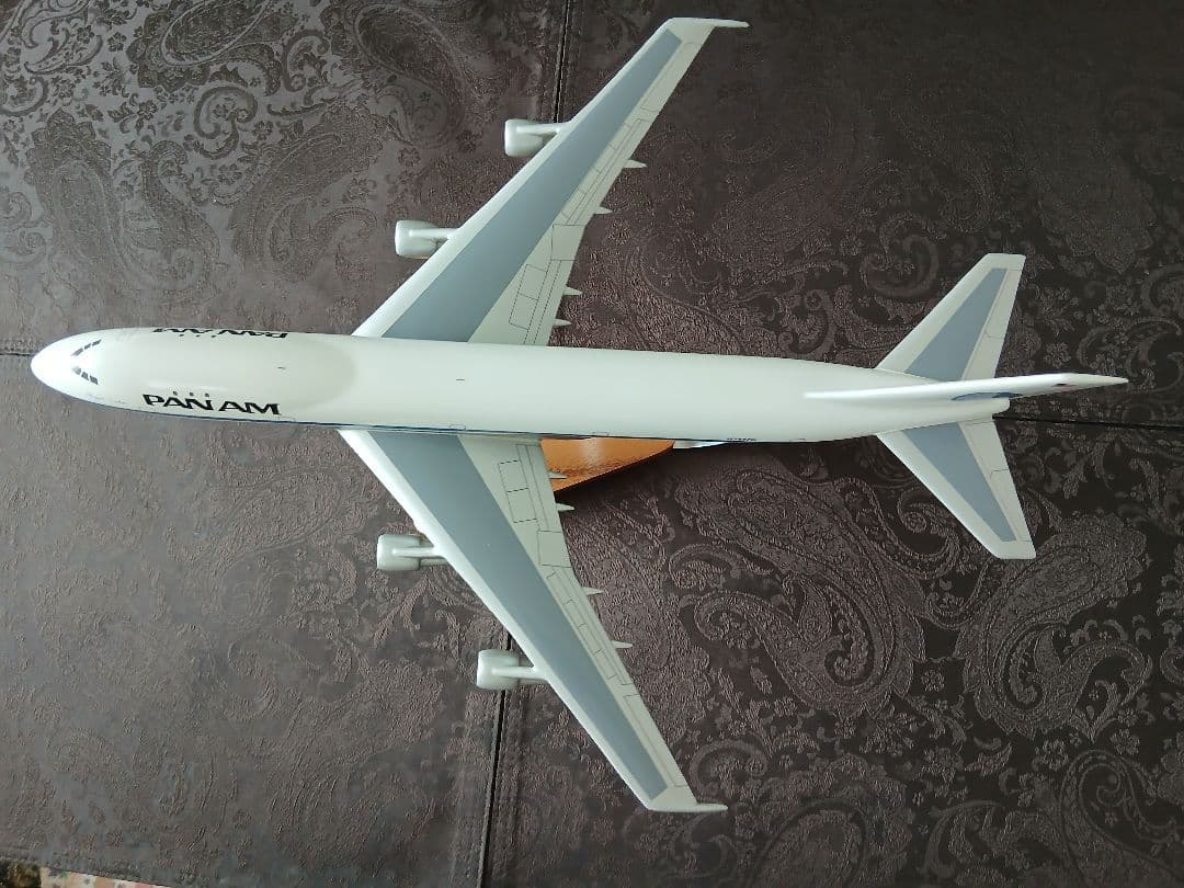 Pan Am 747 木製 レプリカ 胴体長さ＝45.5cm 翼長さ＝38.2㎝