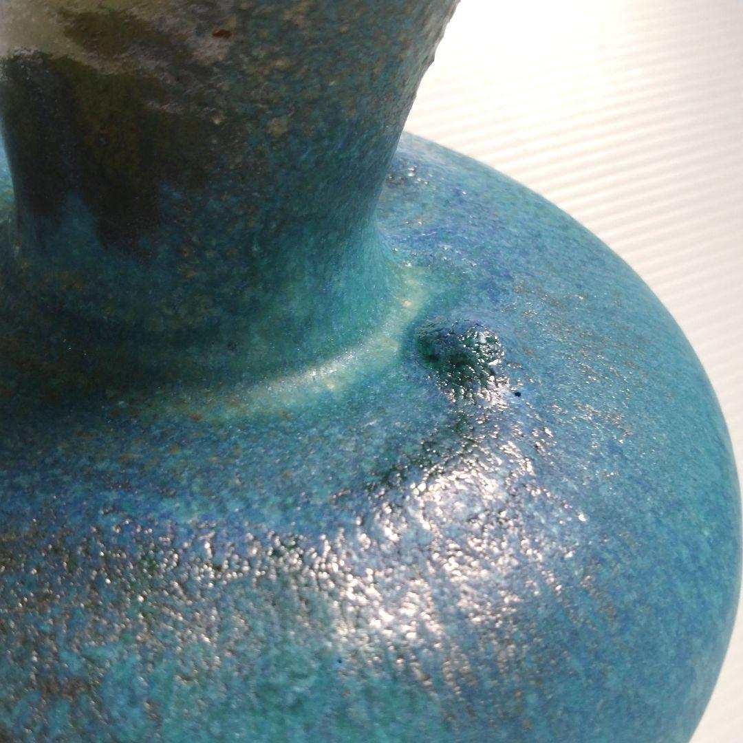 高足花器 高台 コンポート花器 水盤 花器 生け花 自由花 ターコイズブルー 青