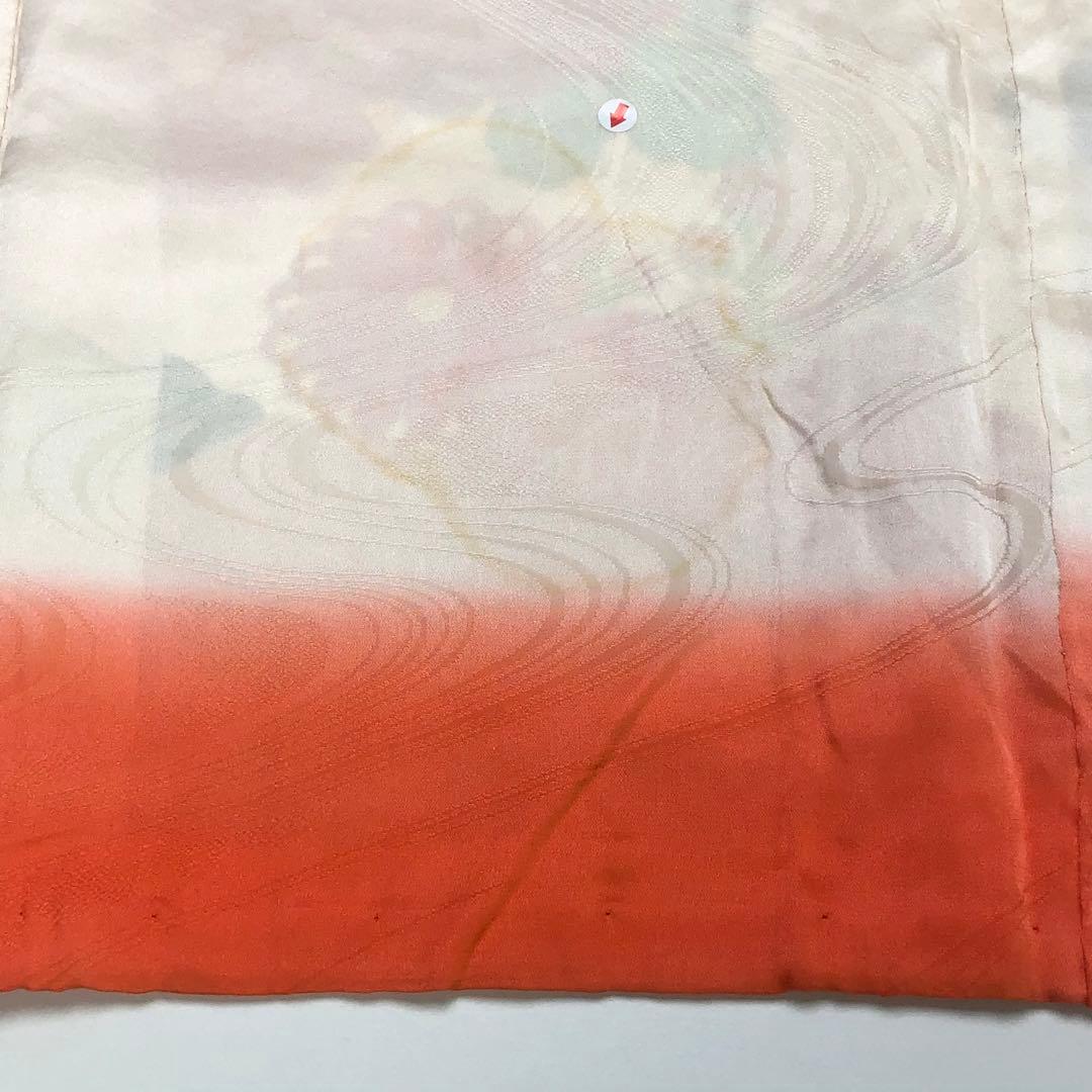 子供着物 七五三 十三詣り 花草模様 流水 暈し 金駒刺繍 金彩 CK-7386