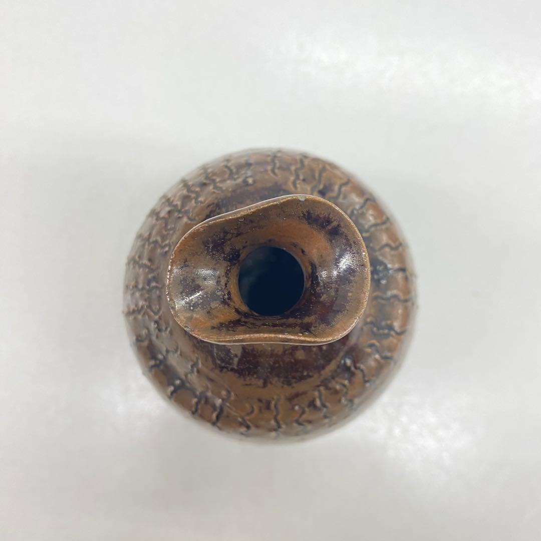 ♦︎ T146 陶器 京焼 白井半七 徳利 一輪挿し 陶印 高さ 8.5cm 酒器