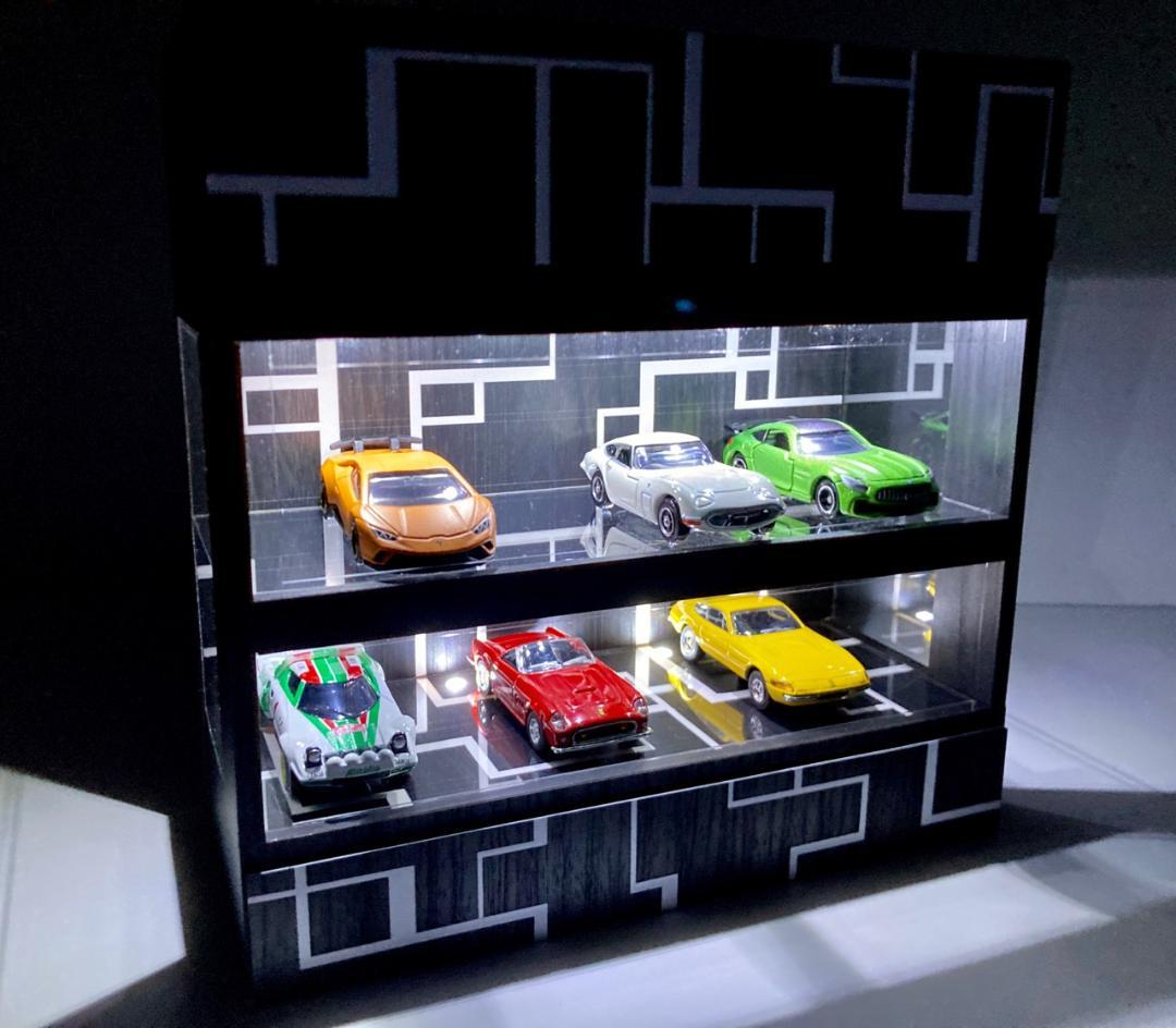 1/64展示10台可能・幾何学底目地・2層式ディスプレーBOX / ネオジオラマ