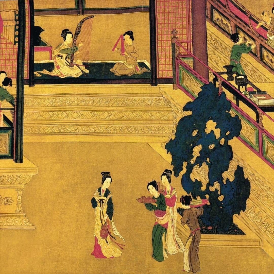漢宮春曉図 掛軸 長巻 68×355cm