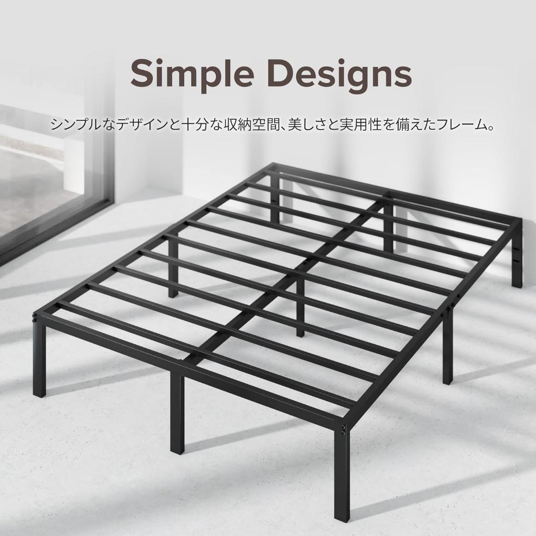 ZINUS メタル ベッドフレーム セミダブル ベッド下収納 耐久性 通気性
