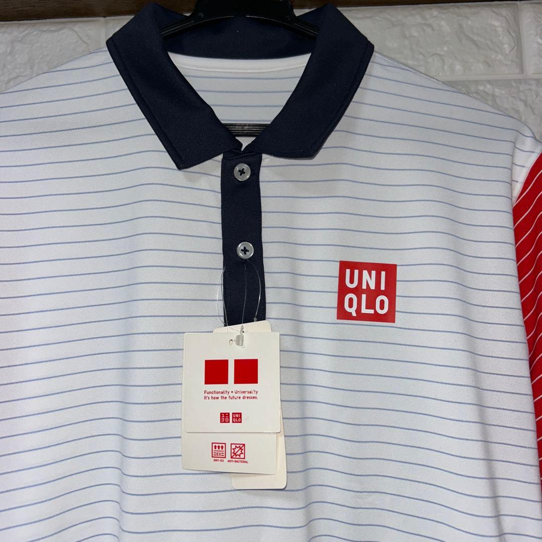 新品タグ付き。ユニクロ×錦織圭　NKドライEXポロシャツ(半袖) Lサイズ