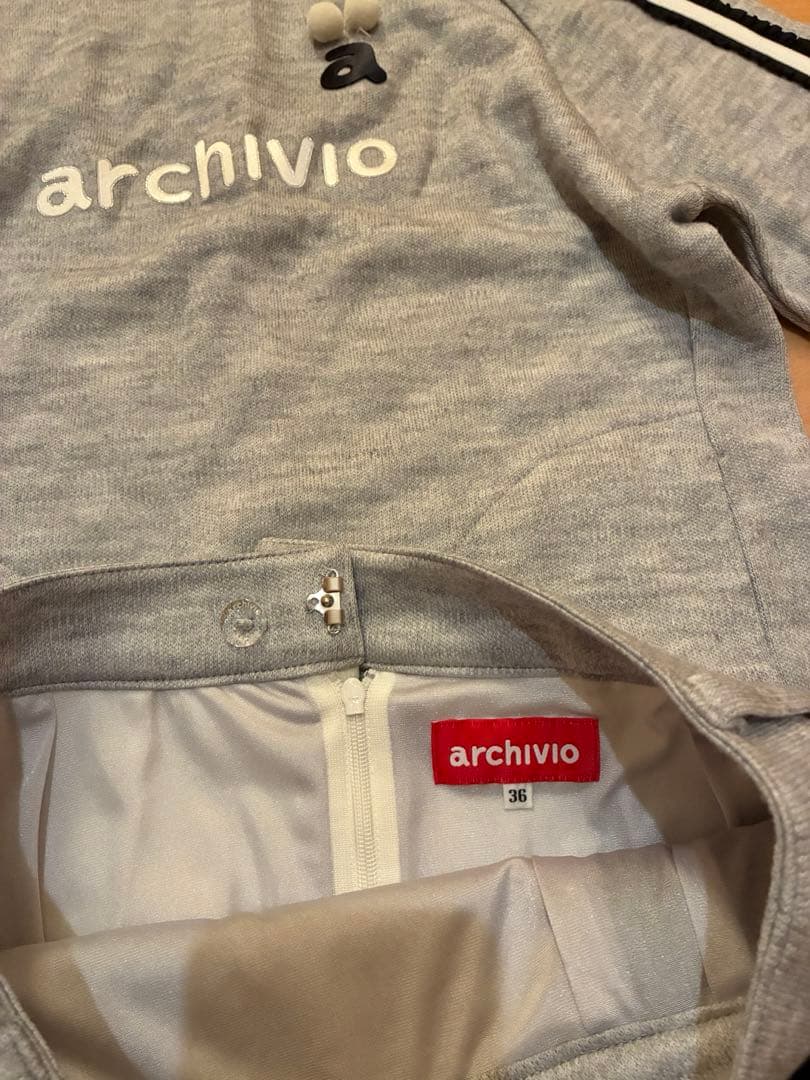 archivio 長袖ハイネックスカート付きドレス
