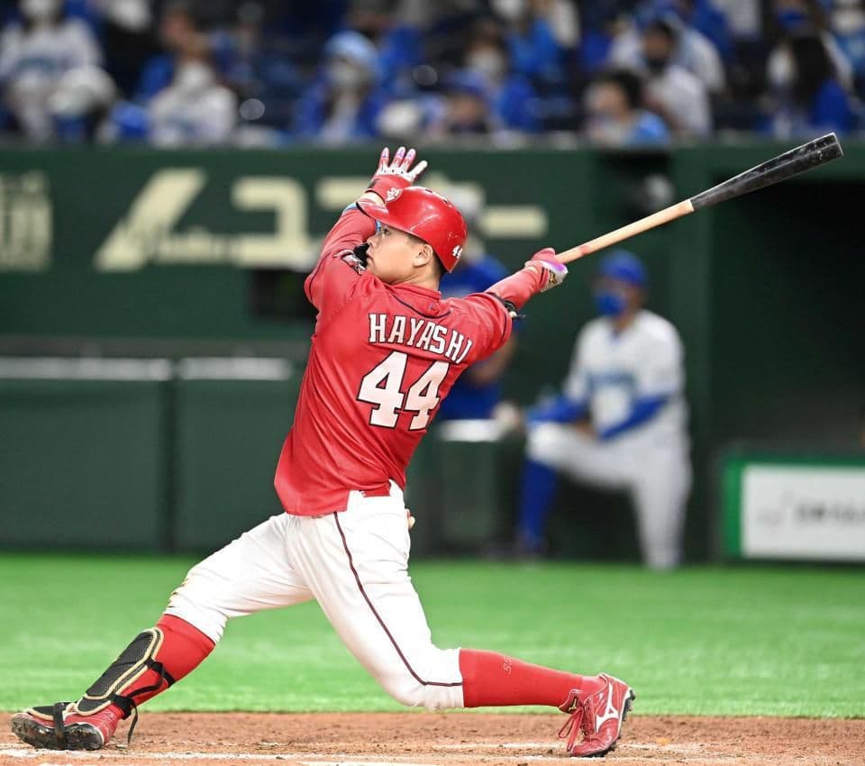 広島　東洋　カープ　林　ハイクオリティ　ビジター　ユニフォーム　デサント　M
