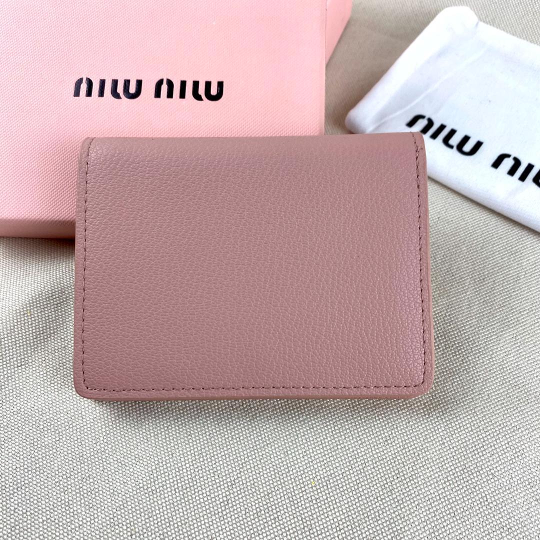 ノベルティ レザー ピンク リボン レディース 折り財布