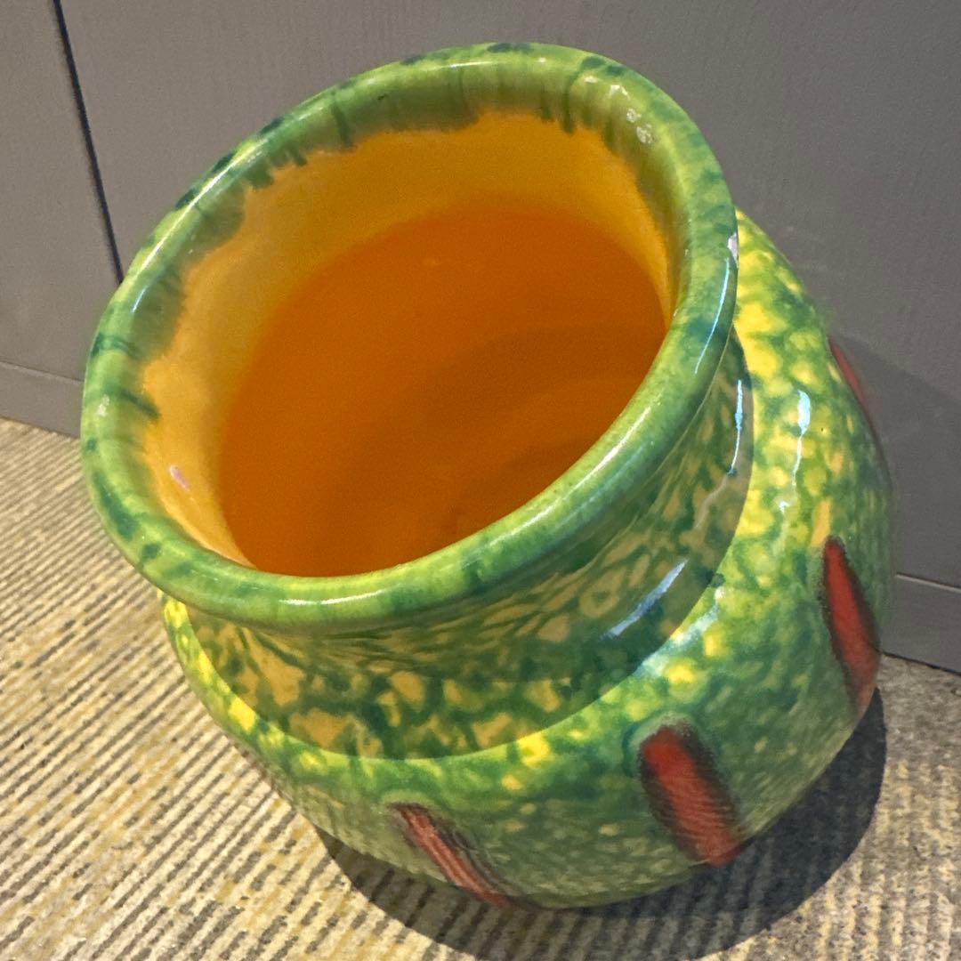 ❷70s ミッドセンチュリー フラワーベース 花瓶 ビンテージ FAT LAVA