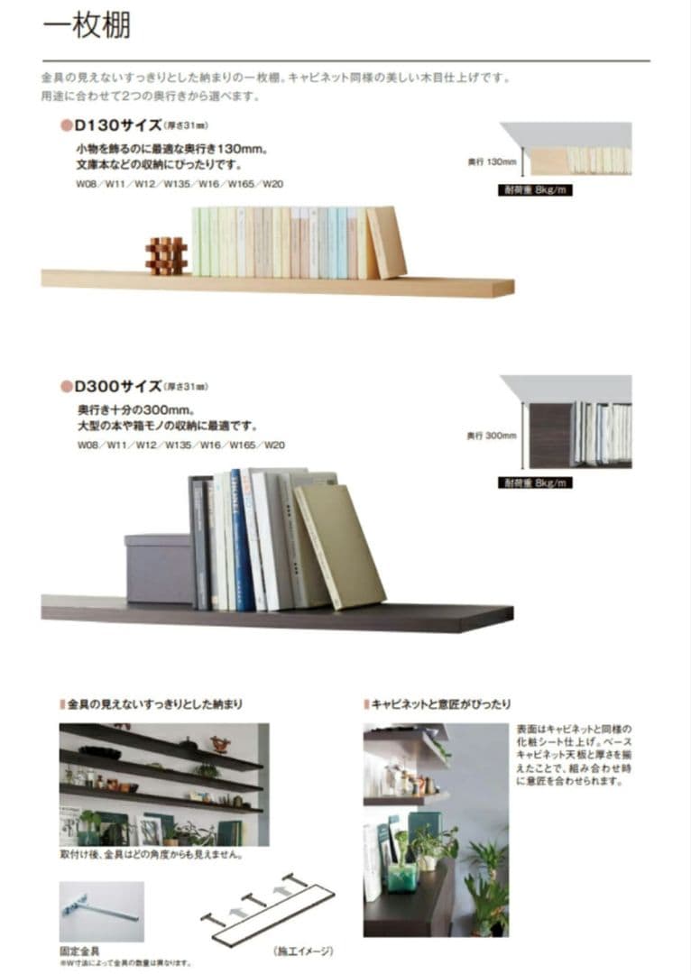 LIXIL ヴィータス 一枚棚 幅2000mm 奥行300mm パレットカラー