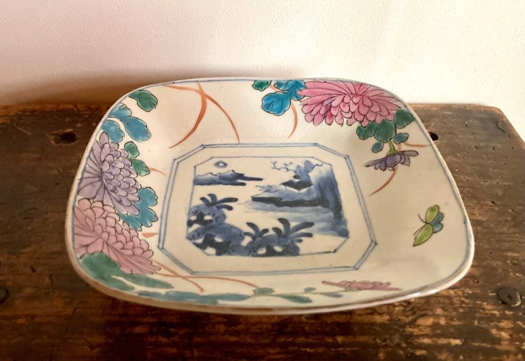 d 稀少　古伊万里　色絵　皿　骨董　アンティーク