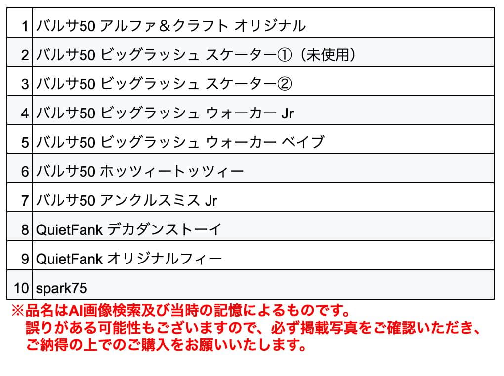 【OLD】バルサ50＆クワイエットファンク等　10点セット