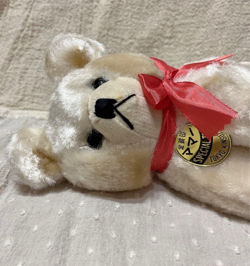 貴重　箱付き　当時物　昭和レトロ　ぬいぐるみ　くま　テディベア　クマ　人形　白