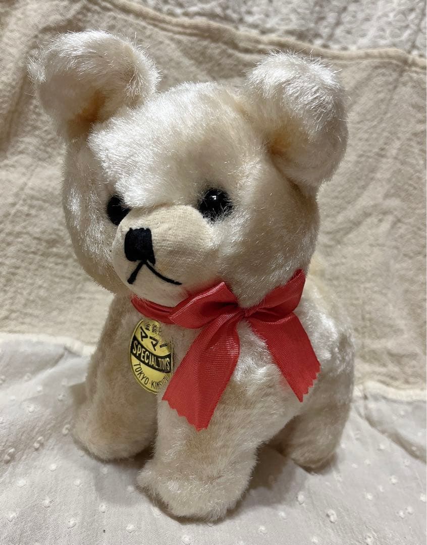 貴重　箱付き　当時物　昭和レトロ　ぬいぐるみ　くま　テディベア　クマ　人形　白