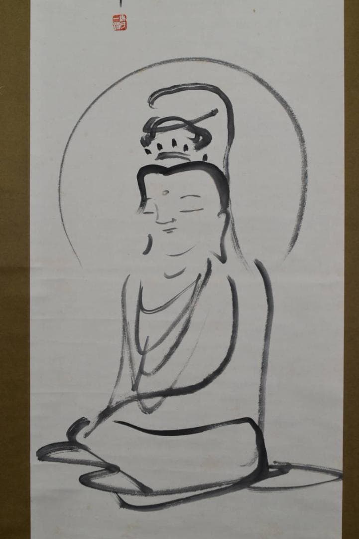 一路/観音画賛/仏事掛/佛事掛/掛軸/名家伝来/AA-768