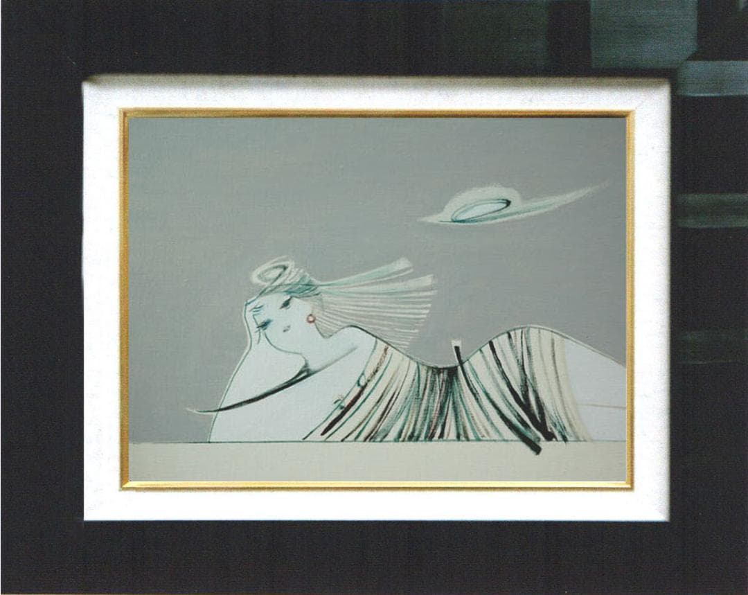 油絵 菅家令子 絵 絵画インテリア 額付(黒) F4-080515 人物 女性像