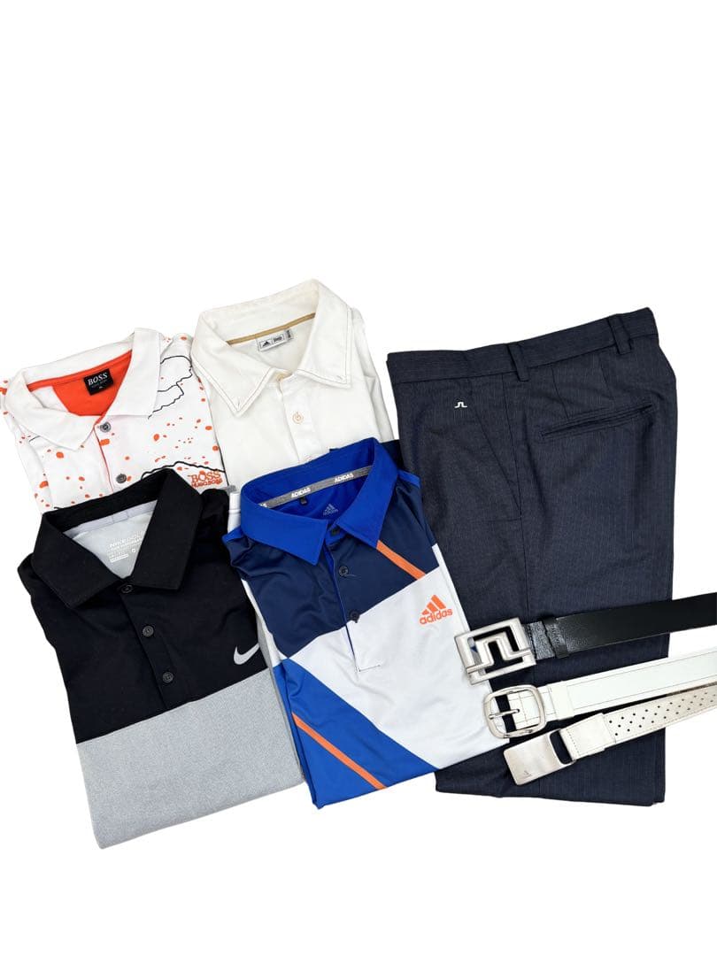 ブランドゴルフウェア 春夏セット5点 メンズ XL 相当 半袖長袖含む 美品あり