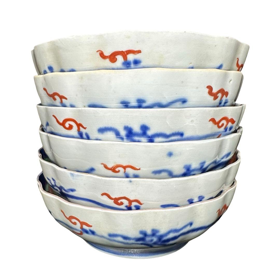 ★ 古伊万里 金彩 色絵 膾皿 6枚/食器！★