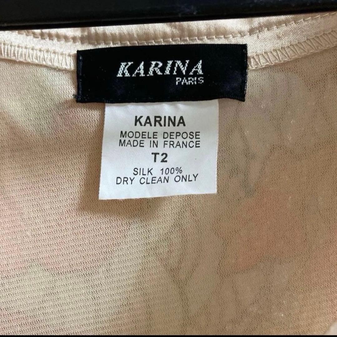 ドレスフランス製ノースリーブ ワンピースKARINA PARIS シルク100%
