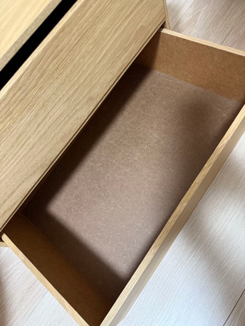 [廃盤]2個セット 無印良品 木製収納ケース・引出式・2段・ワイド・オーク材