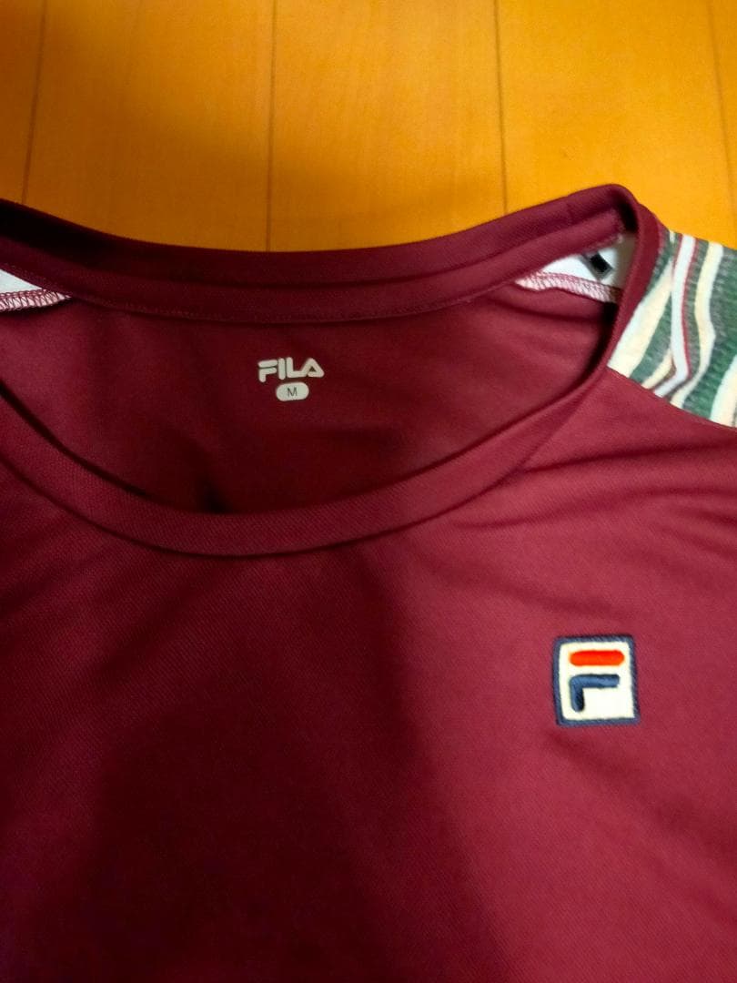 あまえびさん専用【美品】FILA バーガンディ ストライプ テニスウェア M