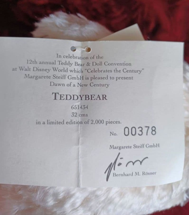 マルガレーテシュタイフ Margarete Steiff Teddy Bear