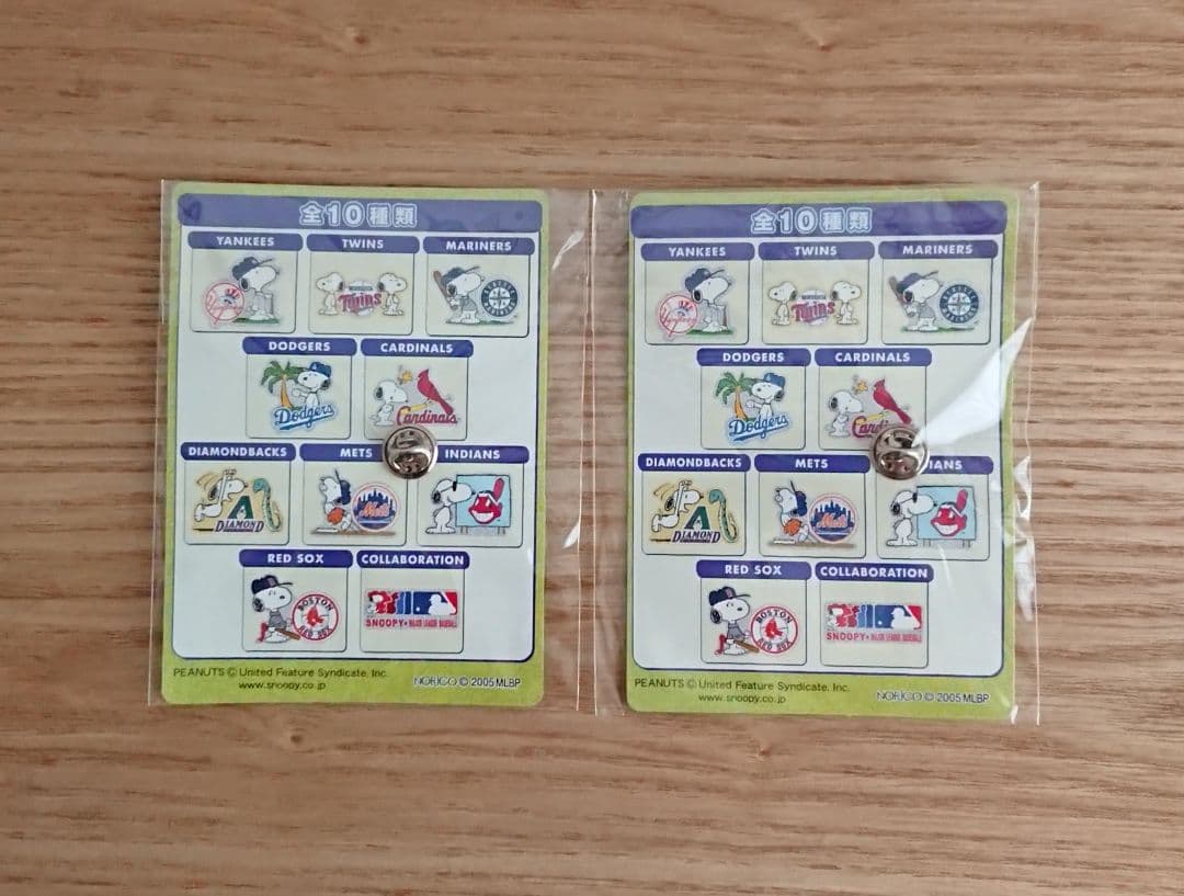 SNOOPY×MAJOR LEAGUE BASEBALLコレクションピンズ10種