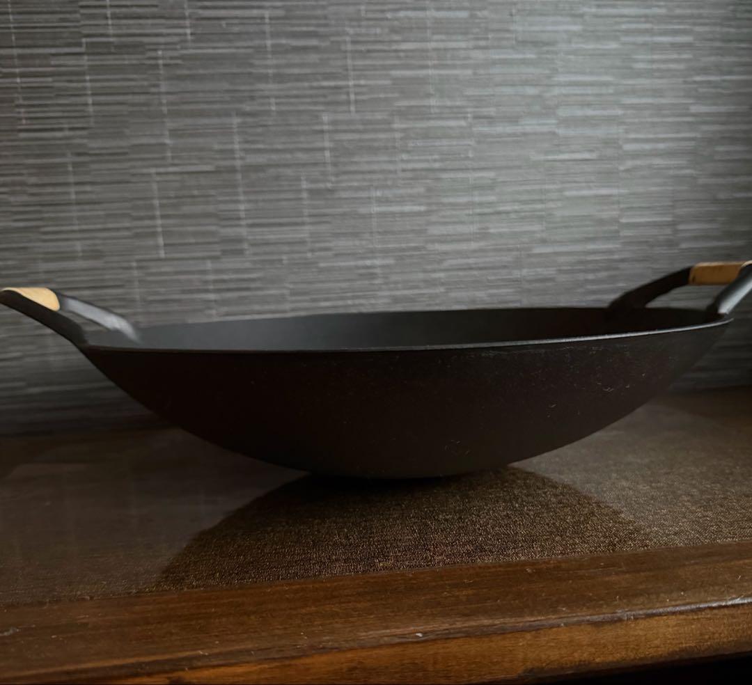 岩鋳　南部鉄器　盛栄堂　中華鍋　33cm 両手鍋　新品未使用品