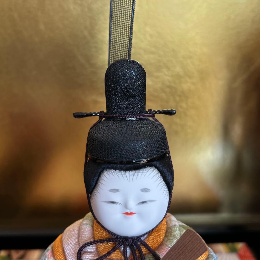 原孝州　親王飾　やさしいお雛様　　木目込雛　花柄着物