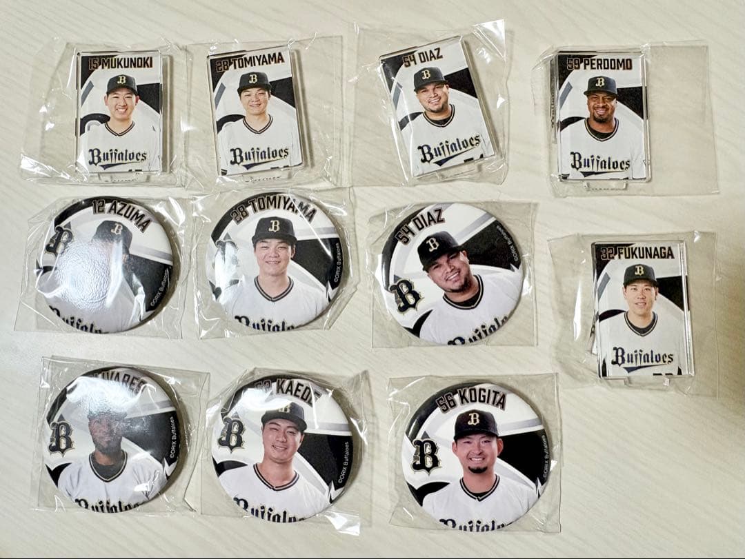【オリックスバファローズ】 全選手ガチャ　缶バッジ　アクリルスタンド