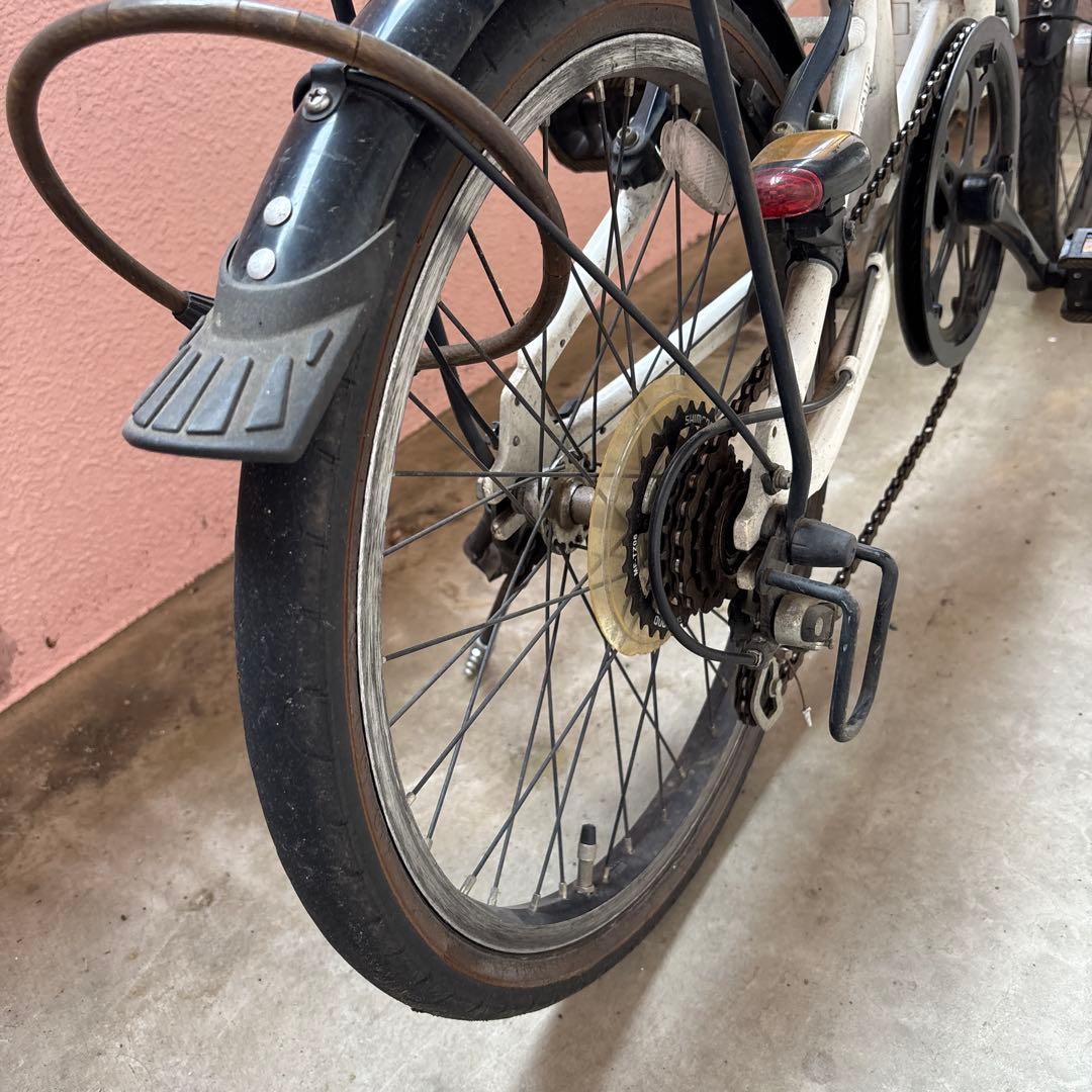 Panasonic 折りたたみ自転車 ホワイト 前カゴ付き