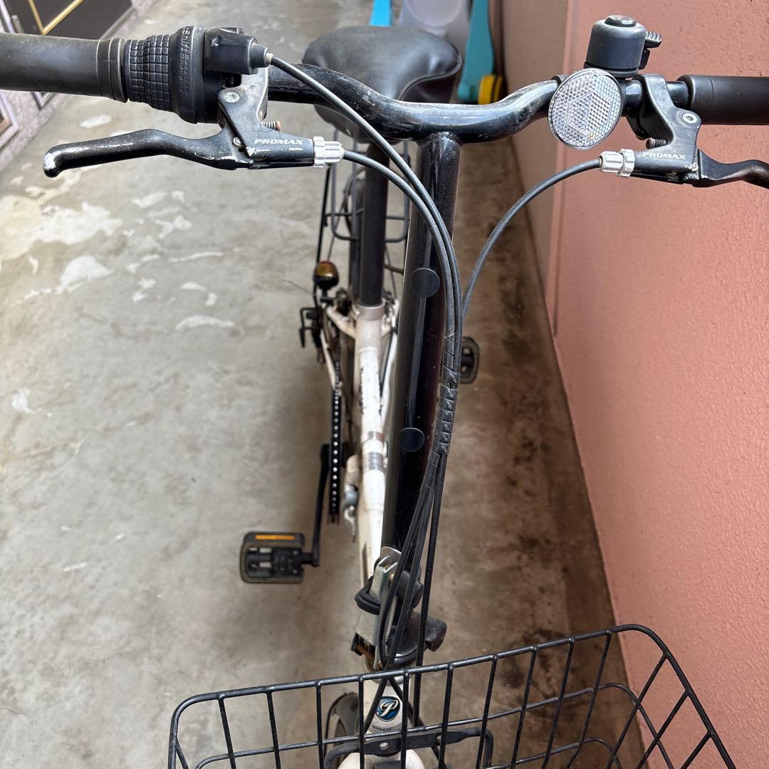 Panasonic 折りたたみ自転車 ホワイト 前カゴ付き