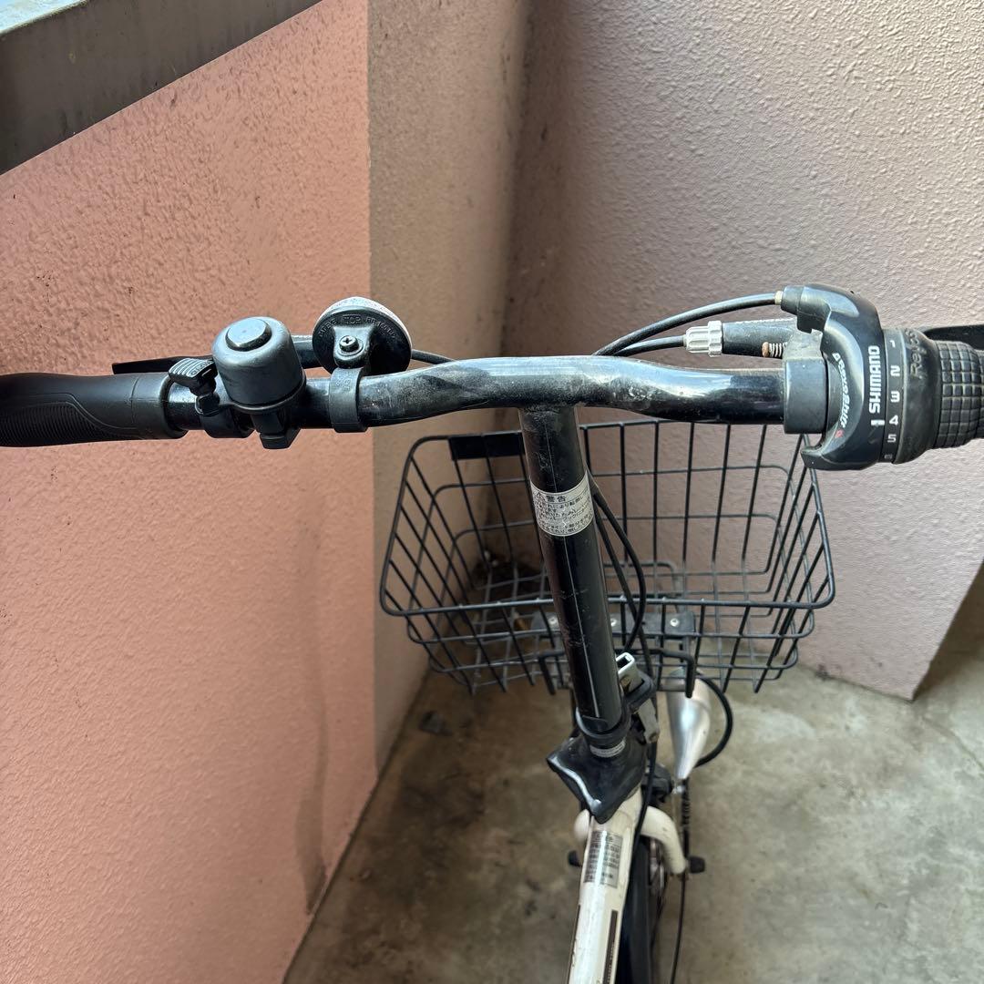 Panasonic 折りたたみ自転車 ホワイト 前カゴ付き
