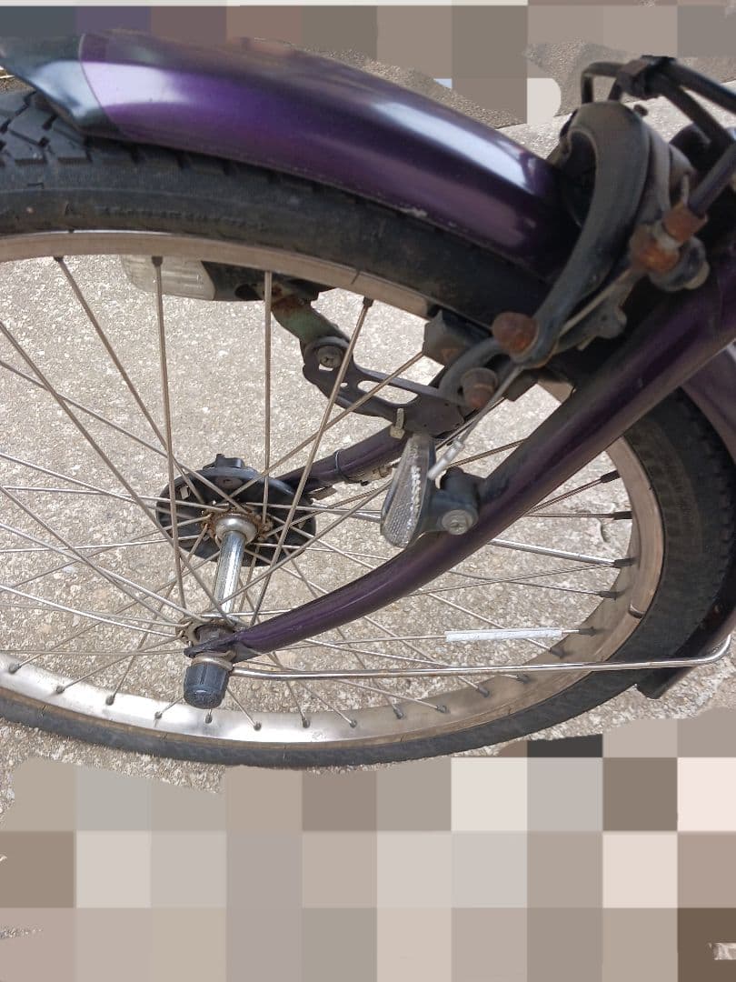 子供乗せ電動自転車 チャイルドシート付き 紫色