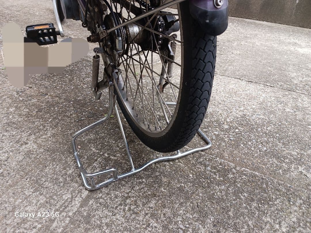 子供乗せ電動自転車 チャイルドシート付き 紫色