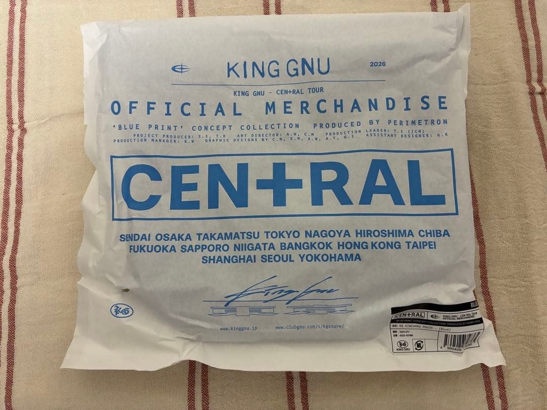 King Gnu CEN+RAL Tour KINCHAKU POUCH ブルー