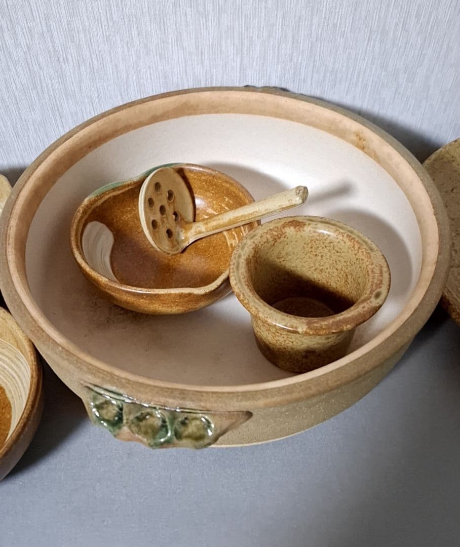 信楽焼 湯豆腐土鍋 陶器の調理器具セット