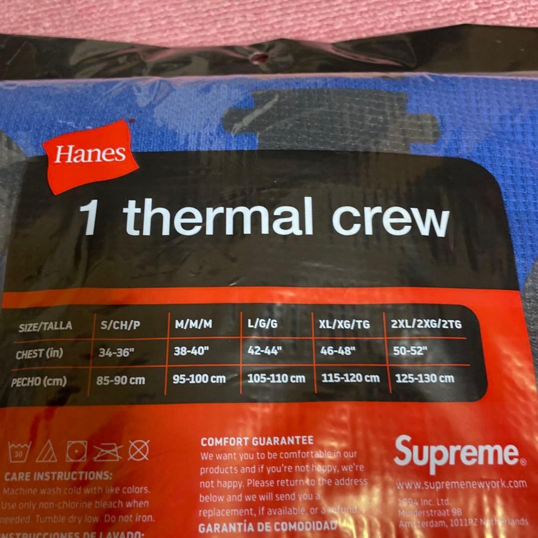 新品未使用XL supreme＆Hanes コラボ長袖Tシャツ　boneサーマル