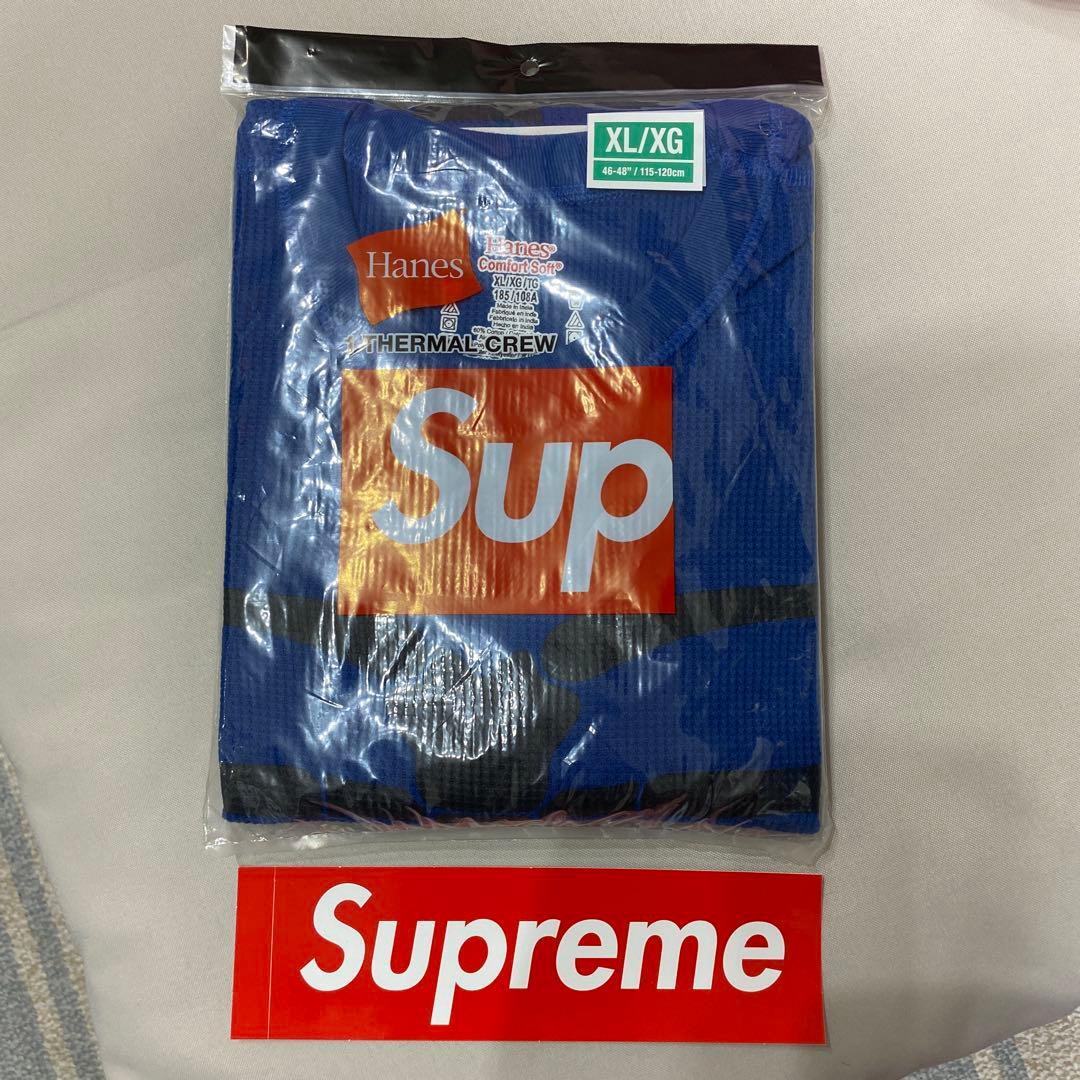 新品未使用XL supreme＆Hanes コラボ長袖Tシャツ　boneサーマル