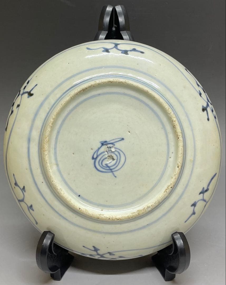 古伊万里　染付　6寸皿　江戸時代　u4663