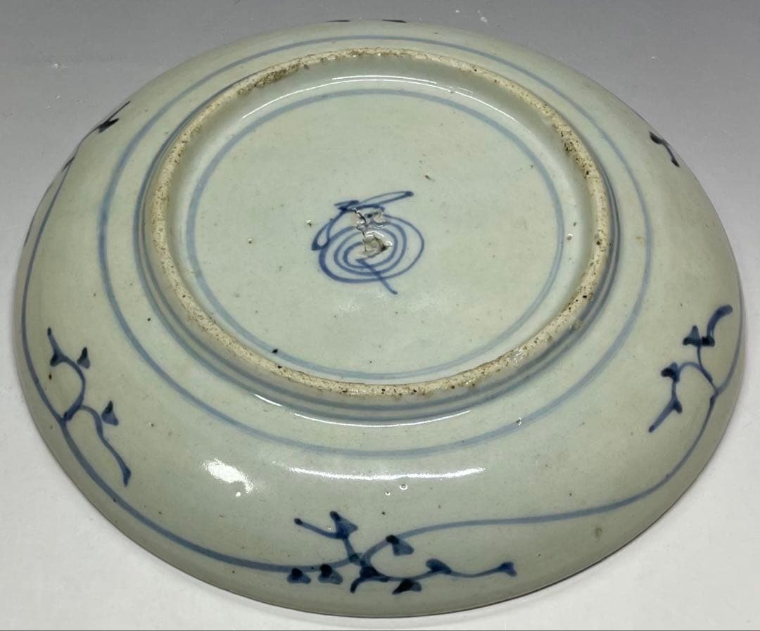 古伊万里　染付　6寸皿　江戸時代　u4663