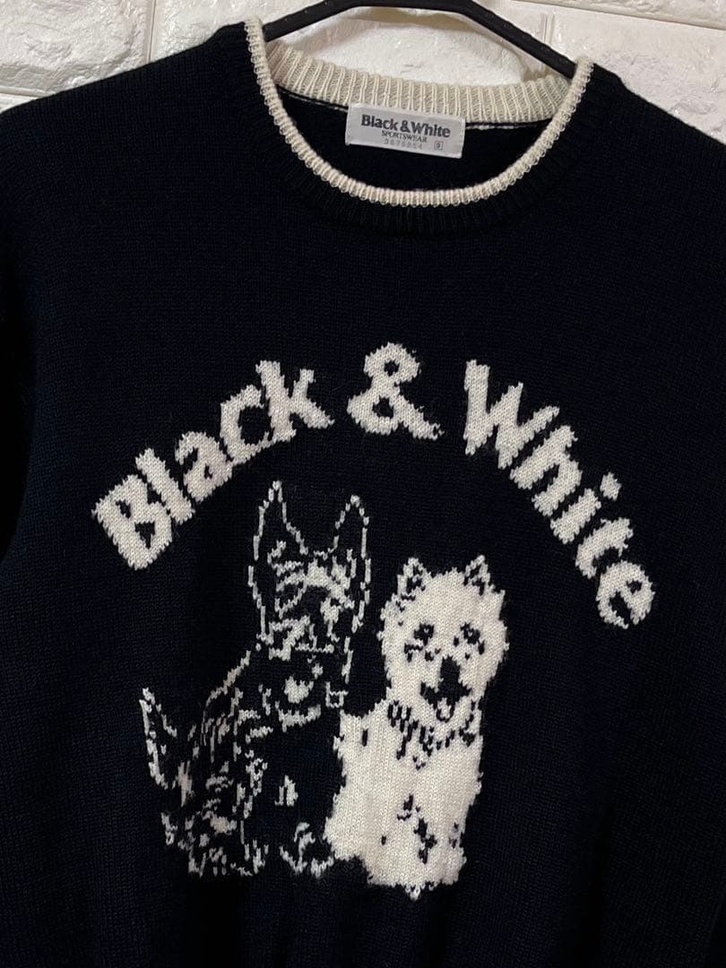 Black&White ニット dog 犬 毛100% ブラック 9 日本製