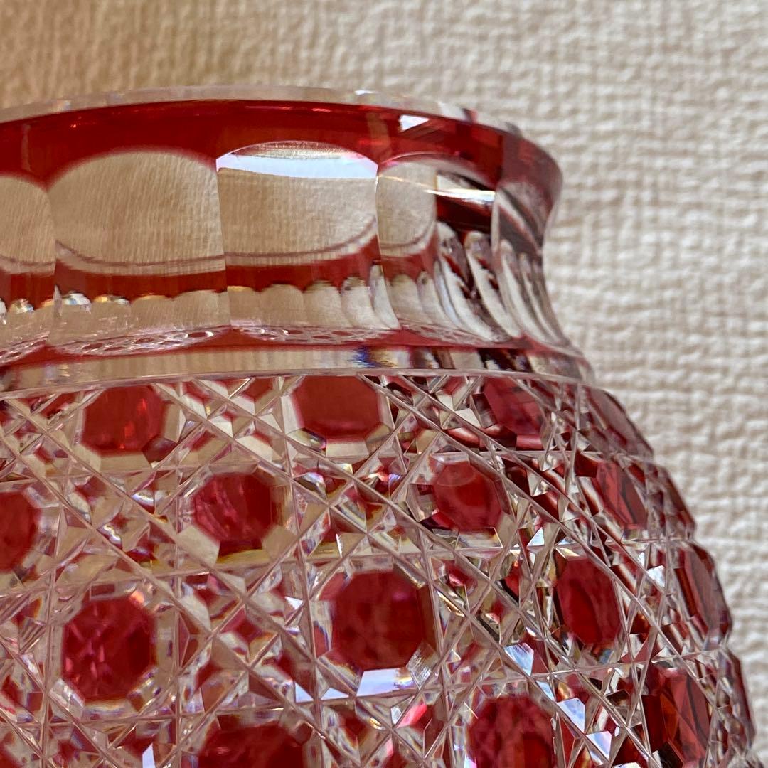 美品✨廃盤品✨WAKO 和光　カガミクリスタル　江戸切子　花生　花瓶