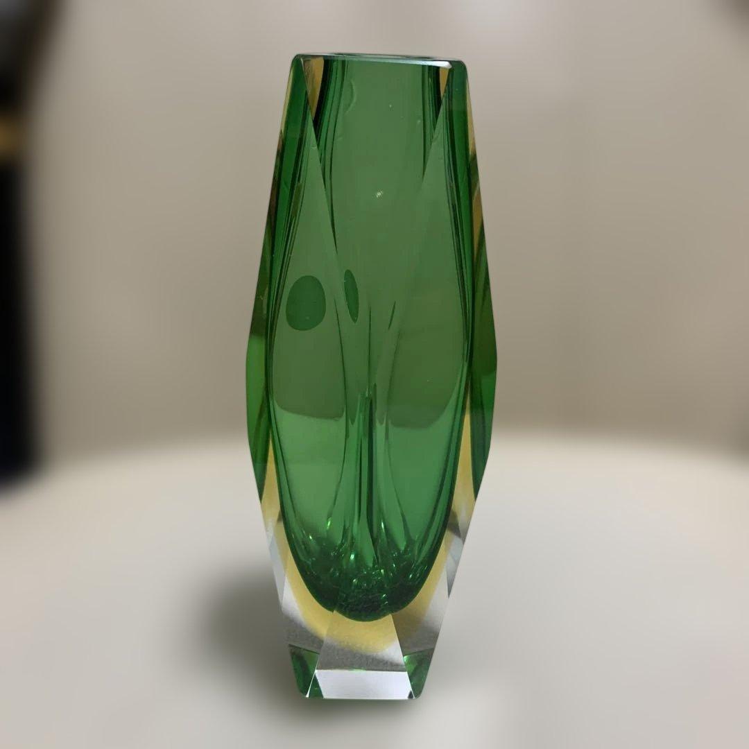 イタリア　クリスタル　ムラーノガラス　MURANO 一輪挿し　花瓶　オブジェ