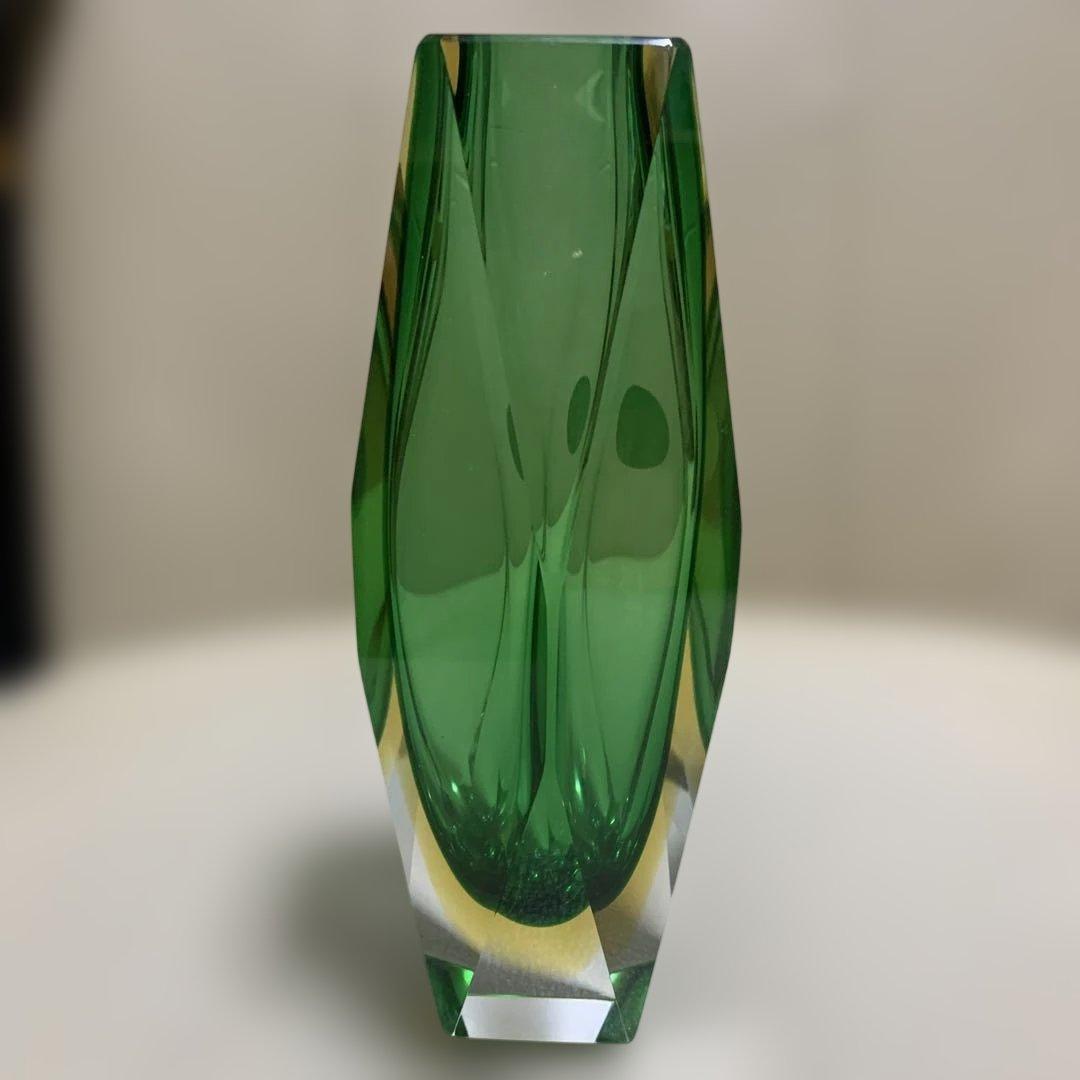 イタリア　クリスタル　ムラーノガラス　MURANO 一輪挿し　花瓶　オブジェ