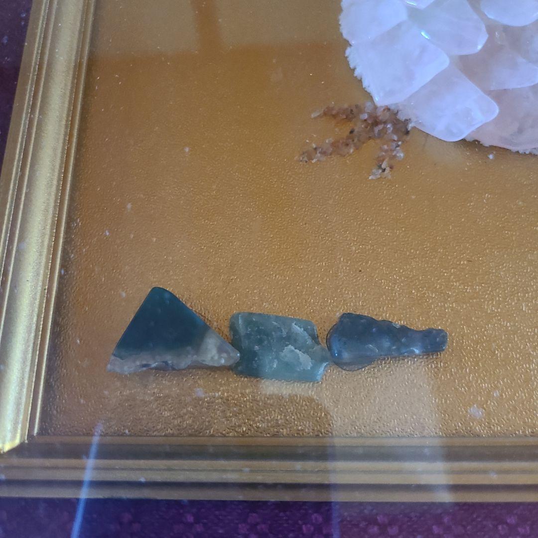 貴石画　宝石画　鶏　額装品