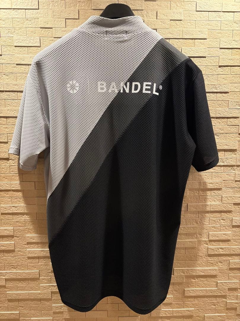 BANDEL ゴルフウェア メッシュシャツ ブラック・ホワイト XXL