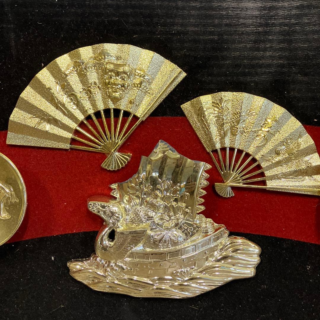 開運 縁起物 七福神 オブジェ 宝船 金杯 飾り 壁掛け 置き物 昭和レトロ