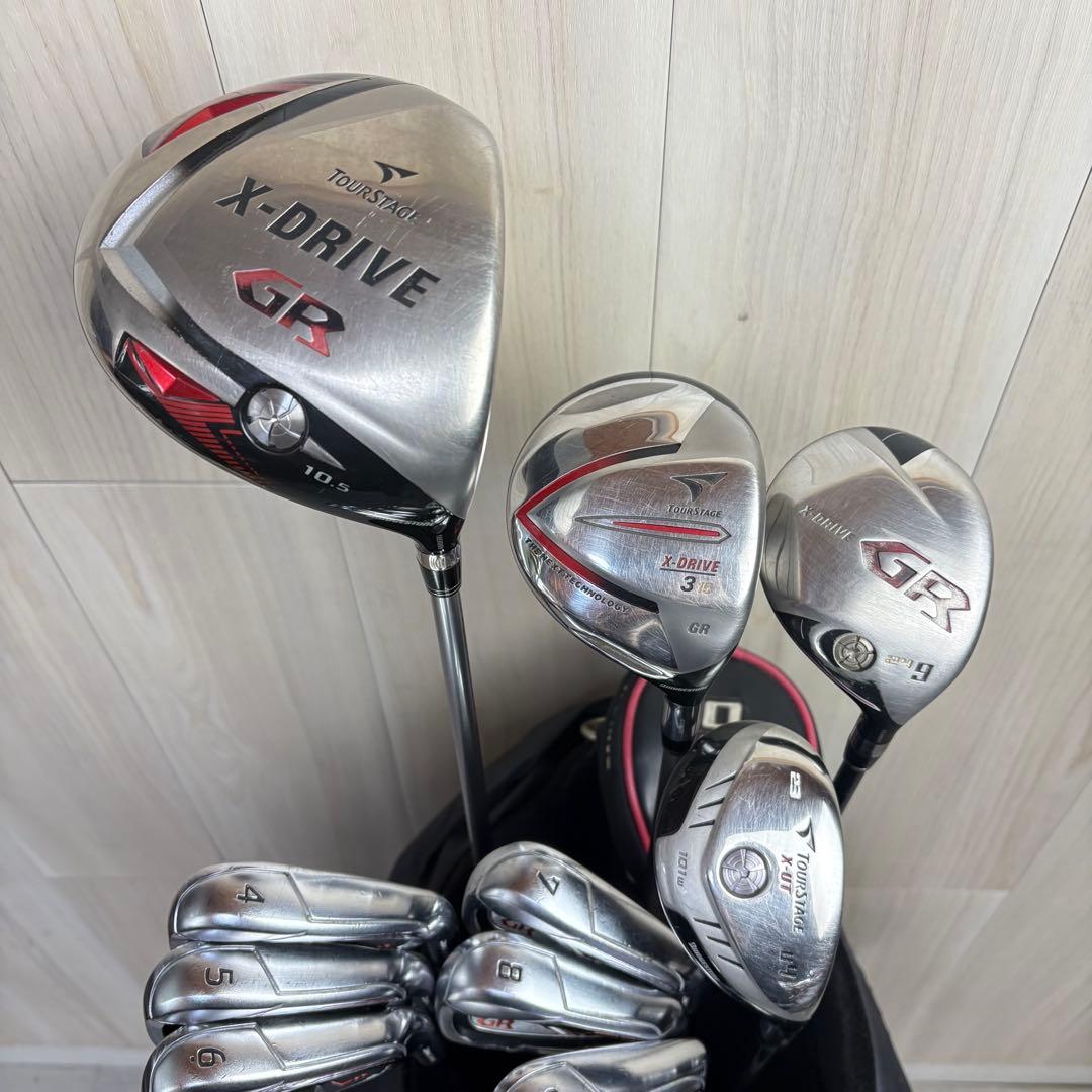 【メンズ右】ツアーステージ X-DRIVE GR メンズゴルフセット14本セット