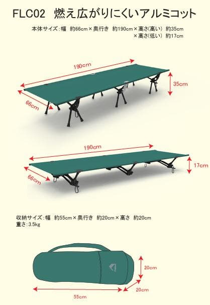 ワークマン 燃え広がりにくいアルミコット　FLC02