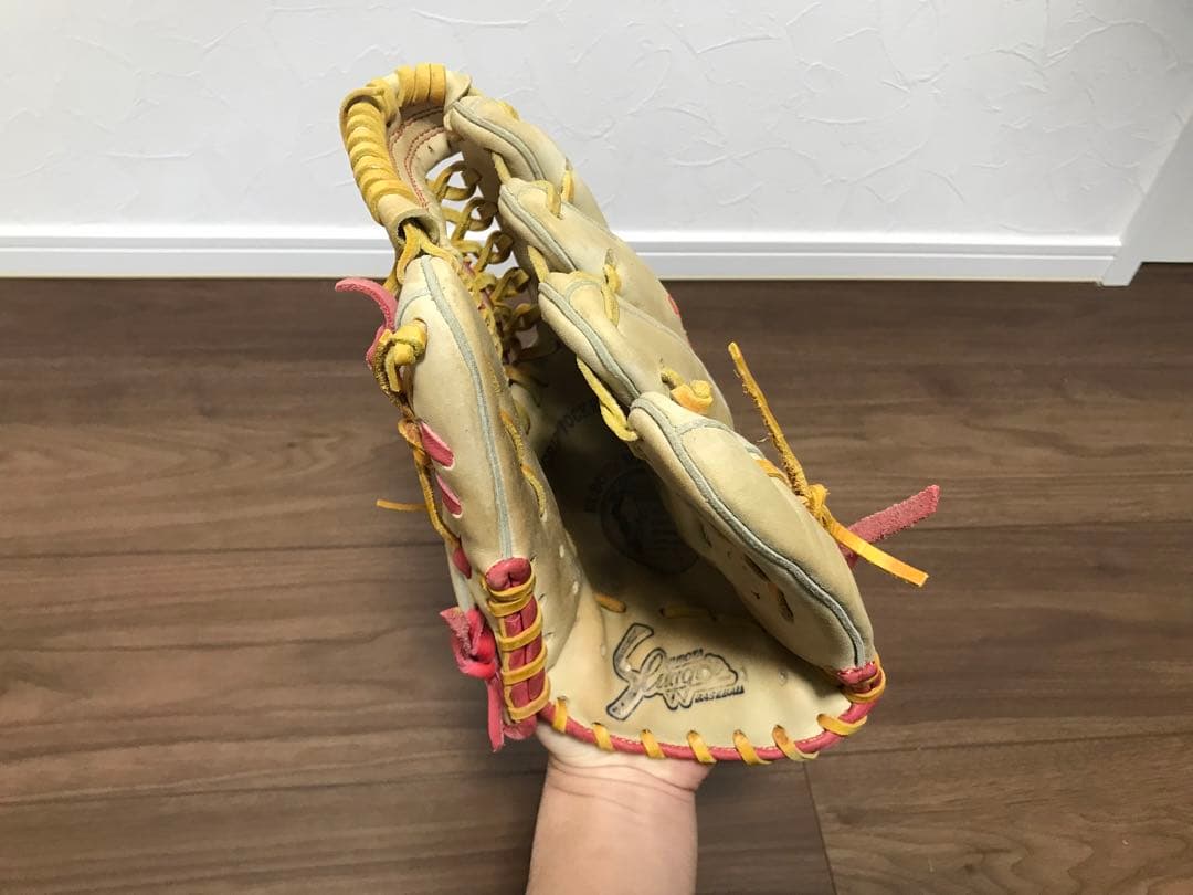 N*O様 軟式用グローブ（久保田スラッガー、鳥谷モデル、内野手用、トレンチ×レッ
